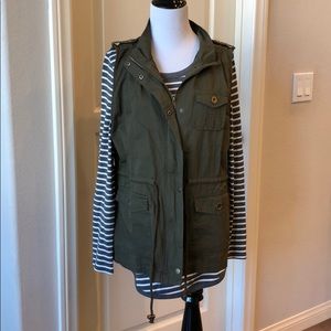 NWT olive green military vest